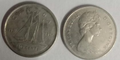 10 Cents Canada 2021 Elizabeth II D.G Regina (used) | Indian Postage Stamps | Indian Coins | Old Indian Currency | Rare Indian Coins | Numismatic Collection India