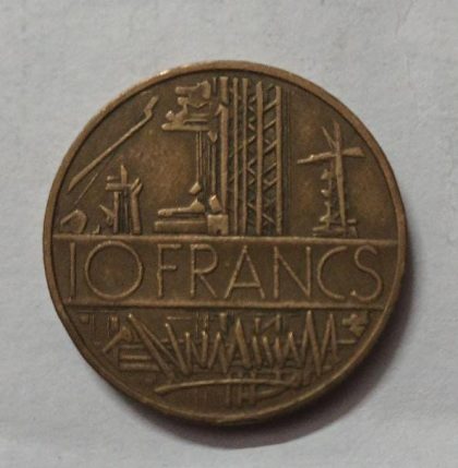 10 Francs 1976 Republique Francaise Nickel Brass (used) | Indian Postage Stamps | Indian Coins | Old Indian Currency | Rare Indian Coins | Numismatic Collection India