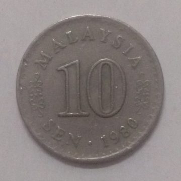 10 Sen _1980 Bank Negara Malaysia (used)