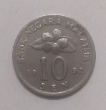 10 Sen _1992 Bank Negara Malaysia (used)
