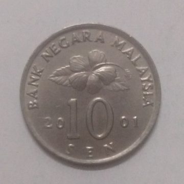 10 Sen _2001 Bank Negara Malaysia (used)
