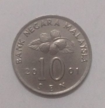 10 Sen _2001 Bank Negara Malaysia (used)