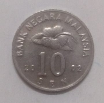 10 Sen _2002 Bank Negara Malaysia (used)