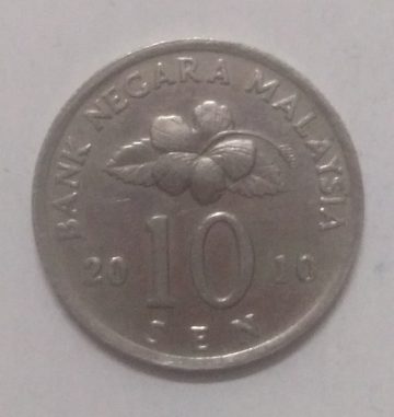 10 Sen _2010 Bank Negara Malaysia (used)