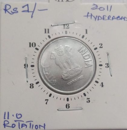 1 RUPEE 2011 HYDERABA MINT 11.00 ROTATION-ERROR COIN UNC | Indian Postage Stamps | Indian Coins | Old Indian Currency | Rare Indian Coins | Numismatic Collection India
