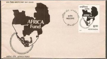 First Day Cover - 25 Jan 1987 Inauguration Of Africa (Action For Resisting Invasion, Colonoalism And Apartheid) Fund (Fdc-1987) (Spots/Hinged/Slightly Damaged/Paper Stuck)