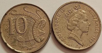 Australia 10 cent 1989(used) | Indian Postage Stamps | Indian Coins | Old Indian Currency | Rare Indian Coins | Numismatic Collection India