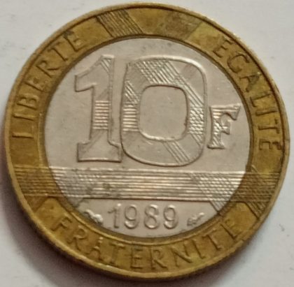 10 Franc 1989 (used) | Indian Postage Stamps | Indian Coins | Old Indian Currency | Rare Indian Coins | Numismatic Collection India - Image 2