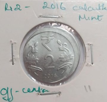 2 RUPEES 2016 CALCUTTA MINT OFF CENTRE ERROR COIN UNC