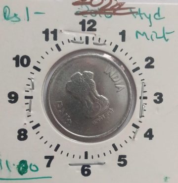 2 RUPEES 2022 NOIDA MINT 11.00 O'CLOCK ROTATION ERROR COIN UNC