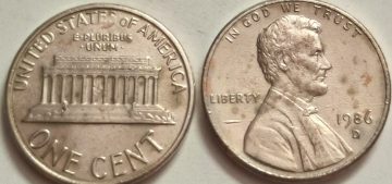 U.S.A. 1-CENT 1986 (used)