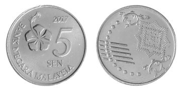 5 Sen _2017 Bank Negara Malaysia (used)