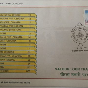 First Day Cover 19 Oct.'96 150 Years of Sikh Regiment.(FDC-1996)