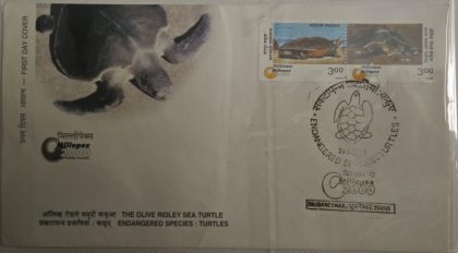 First Day Cover 29 Jan. '00 "Millepex 2000" , National Philatelic Exhibition, Bhubaneshwar. Endangered Species: Turtles.(FDC-2000) | Indian Postage Stamps | Indian Coins | Old Indian Currency | Rare Indian Coins | Numismatic Collection India