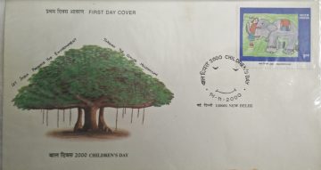 First Day Cover 14 Nov 2000 National Children's Day (Fdc-2000) (Spots/Hinged/Slightly Damaged/Paper Stuck)