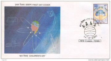 First Day Cover 14 Nov 2001 National Children's Day (Fdc-2001) (Spots/Hinged/Slightly Damaged/Paper Stuck)