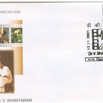 First Day Cover 17 Nov. '01 Birth Centenary of Dr.V. Shantaram (Film Maker & Director).(FDC-2001)