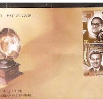 First Day Cover 15 May. '03 Goden Voices of Yesteryears. Kishore Kumar, Mukesh, Mohd. Rafi & Hemant Kumar.(FDC-2003)