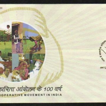 First Day Cover 08 May. '05 100 Years of Co-Operative Movement in India.(FDC-2005)