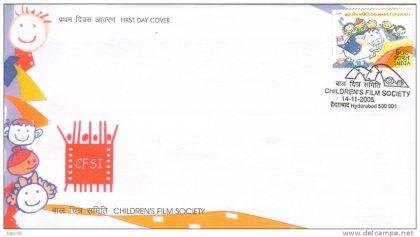 First Day Cover 14 Nov. '05 Goden Jubilee of Children's Film Society.(FDC-2005) | Indian Postage Stamps | Indian Coins | Old Indian Currency | Rare Indian Coins | Numismatic Collection India