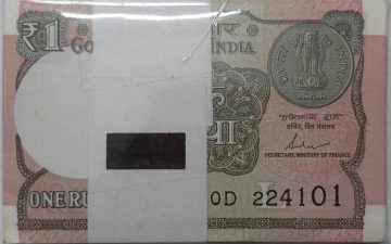 1 Rupee Bundle notes Governor Shakti Kanta Das Inset L 2017 UNC (100 Notes)101 TELESCOPIC NUMBER
