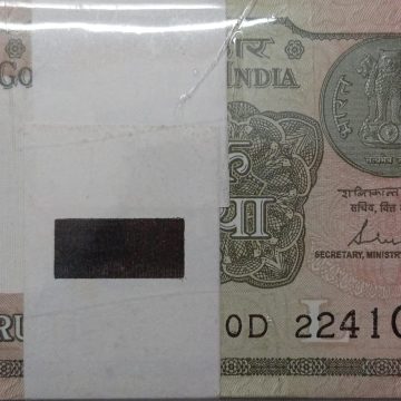 1 Rupee Bundle notes Governor Shakti Kanta Das Inset L 2017 UNC (100 Notes)101 TELESCOPIC NUMBER