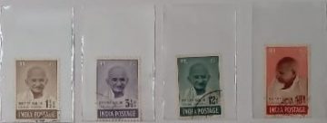 1st Anniv.of Independence Mahatma Gandhi Mourning issue set of 4 Stamps - Used Stamp