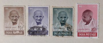 1st Anniv.of Independence Mahatma Gandhi Mourning issue set of 4 stamps