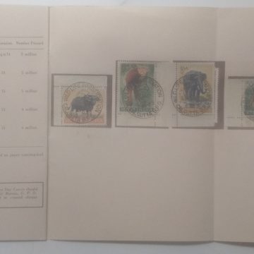 07 Oct. 63 Wild Life Preservation - Bos gaurus, (Wild Ox), Ailurus fulguns,Himalayan Panda, Elephas Maximus indicus,Panthera Tigris Tige,Panthers Leo Persica Indian Lion, (SBR)