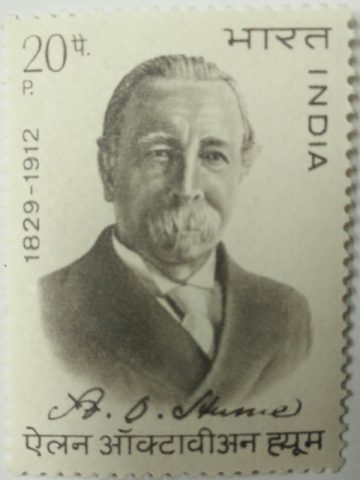 Dr A. O. Hume. Personality, Political Reformer, Ornithologist, Horticulturalist, Indian National Congress, Allan Octavian Hume, (Hinged/Gum washed stamp)