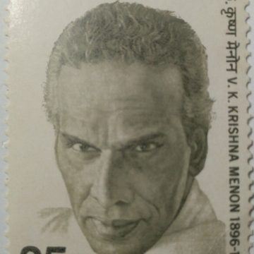 V. K. Krishna Menon. Personality, Nationalist, Diplomat, Politician, Statesman, Indian National Congress, 25 P.  (Hinged/Gum washed stamp)