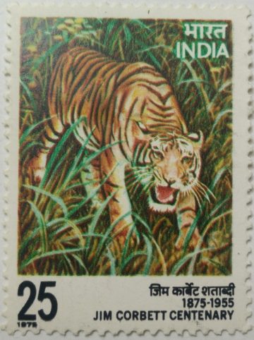 Jim Corbett Birth Centenary. Personality, Hunter, Conservationist, Author, Naturalist, Tiger, Wild Life, Centenary, 25 P.  (Hinged/Gum washed stamp)