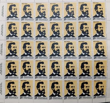 Alexander Graham Bell. Personality, Scientist, Inventor, Engineer, Innovator, Telephone, 25 P.  (Hinged/Gum washed stamp Fullsheet -35 Stamps)