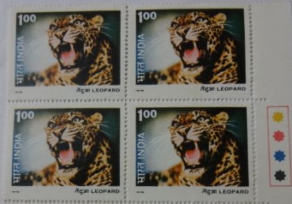 Leopard(Hinged gumwash Block of 4 TL) | Indian Postage Stamps | Indian Coins | Old Indian Currency | Rare Indian Coins | Numismatic Collection India