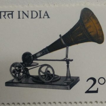 Phonograph - Centenary of Sound Recording. Berliner Gramophone, Music, Instrument, Record Player, Gramophone, Rs.2  (Hinged/Gum washed stamp)