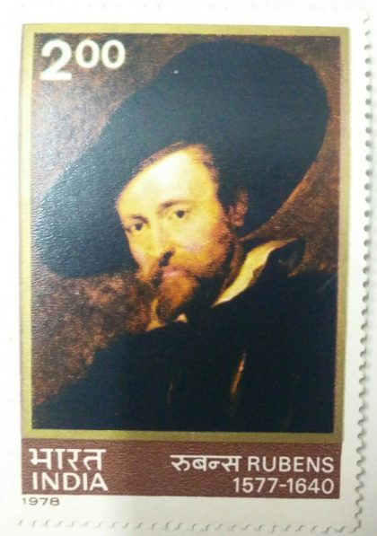 Peter Paul Rubens. Personality, Painter, Cap, Headgear, Rs. 2  (Hinged/Gum washed stamp) | Indian Postage Stamps | Indian Coins | Old Indian Currency | Rare Indian Coins | Numismatic Collection India