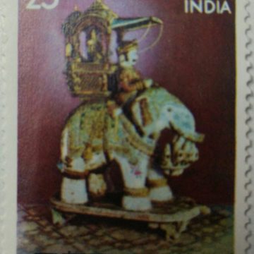 Indian Museums - Kachchh Museum. Museum, Antiques, Artifacts, Archaeology, Airawat, Elephant, Carriage, Jainism, 25 P.  (Hinged/Gum washed stamp)