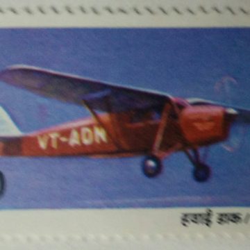 India-80, Mail Carrying Aircrafts. Puss Moth, Airmail, Aircraft, 30 P.  (Hinged/Gum washed stamp)