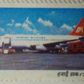 India-80, Mail Carrying Aircrafts. Indian Airlines, Boeing 737, Airmail, Aircraft, Rs. 1  (Hinged/Gum washed stamp)