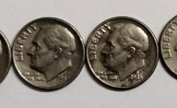 USA 1 DIME 1980-1990 (10 COINS)- 1982 MISSING