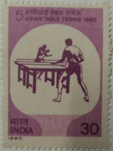 5th Asian Table Tennis Championship. Sport, Table Tennis, Player, Bat, Ball, 30P.  (Hinged/Gum washed stamp)