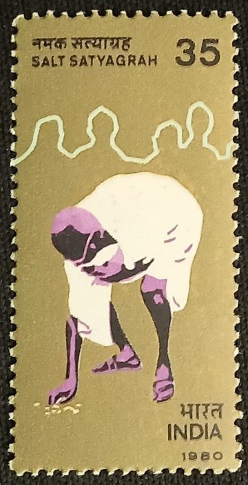 50th Anniv.of Dandi march Picking salt_Cut Setenant