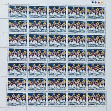 Childrens Day. Childrens Day, Painting, Girls, Dancing, Rs.35p- MNH (Stamp Full Sheets - 35stamps)