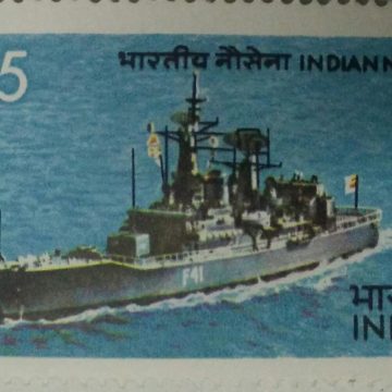 Indian Navy Day. Navy, Defence, I.N.S. Taragiri, Frigate, Sea, 35 P.  (Hinged/Gum washed stamp)