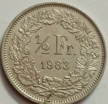 Half Franc 1983 Liberte Egalite Fraternite(used)