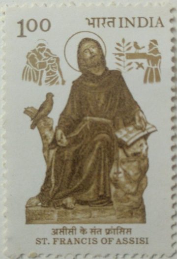 800th Birth Anniv.of St. Francis of Assisi (Hinged/Gum washed stamp)