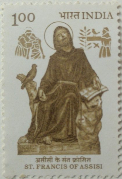800th Birth Anniv.of St. Francis of Assisi  (Hinged/Gum washed stamp) | Indian Postage Stamps | Indian Coins | Old Indian Currency | Rare Indian Coins | Numismatic Collection India