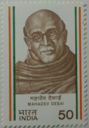 Indias Struggle for Freedom: Mahadev Desai Personality, Freedom Fighter, Gandhian 50 P. (Hinged/Gum washed stamp)