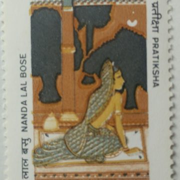 Nandalal Bose. Personality, Painter, Artist, Art, Painting, Pratiksha, Woman,Rs. 2  (Hinged/Gum washed stamp)