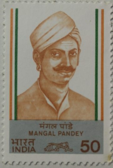 Mangal Pandey - India's Struggle for Freedom. Personality, Mutineer, Freedom Fighter, Soldier, Rebellion, Sword, Battle Tank 50 P. (Hinged/Gum washed stamp)